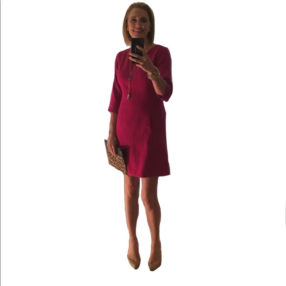 Vince Camuto Pink Midi Dress w Pockets Sz 12P - Picture 3 of 8